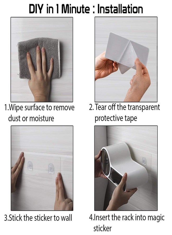 Topinon Self Adhesive Magic Sticker Series 100% Waterproof Toilet Paper Holder/Tissue Roll Holder Plastic Material (White,Pack of 1) - Image 5